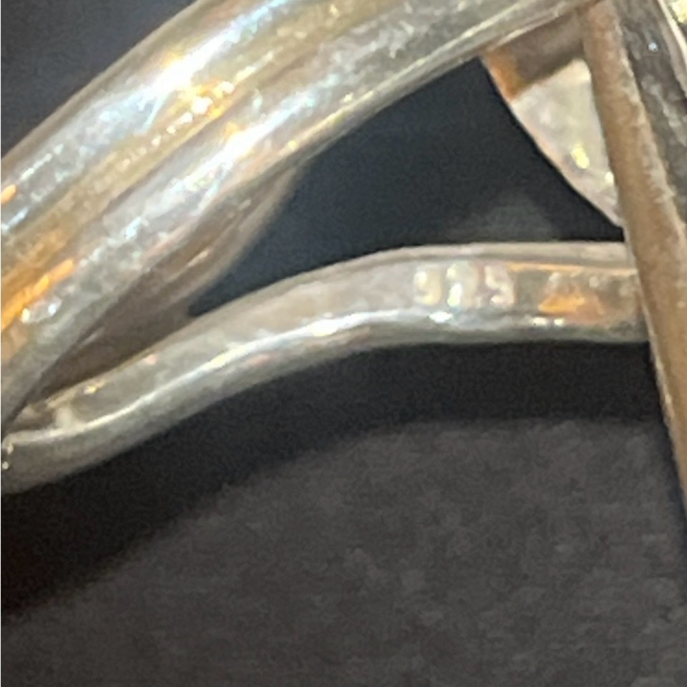 Hammered 925 Silver Sphere Statement Ring - image 5